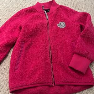 Kids Didriksons1939 (Swedish brand) cosy pink zip-up fleece top. Age 6-7